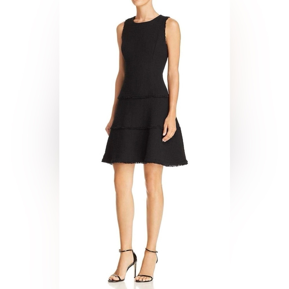 Likely Elegant Black Sleeveless Tweed Mini Dress size 0